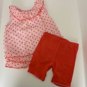 Peach & Red Baby Outfit 24 months